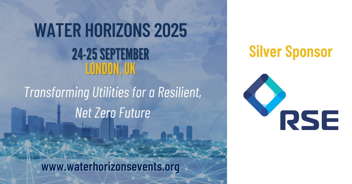 IWAHQ's tweet image. Weβre pleased to welcome RSE as a Silver Sponsor for the Water Horizons 2025 event this September!
Sponsorship opportunities are still open. Get involved and be part of this exciting platform organised by IWA Conferences Ltd!
Learn more: waterhorizonsevents.org/sponsors?eventβ¦