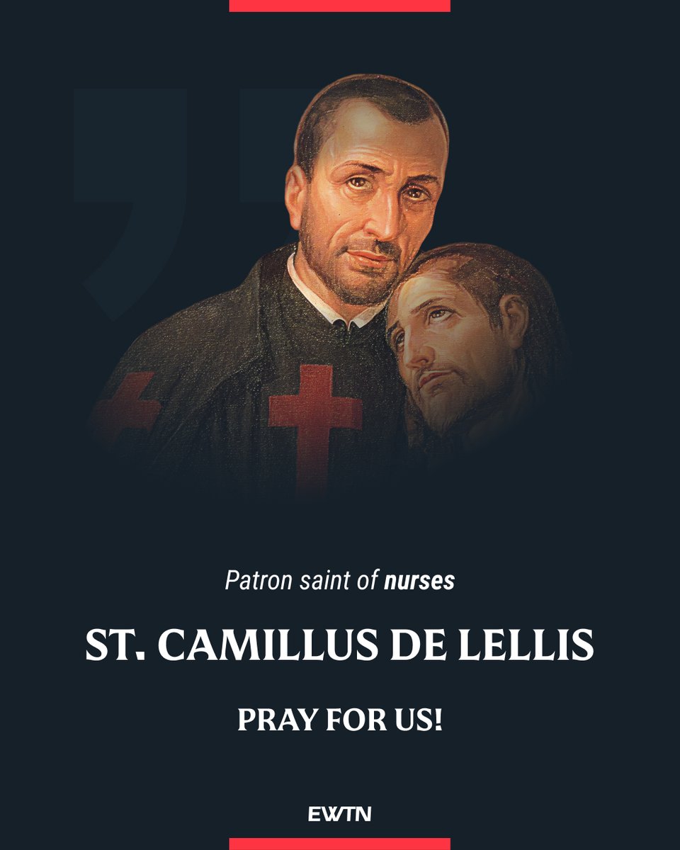 EWTN's tweet image. Depending on which calendar you use, you will celebrate the feast day of St. Camillus de Lellis on either July 14 or 18.
Find out more about the co-patron of nurses - ow.ly/8Soc50Wox0I