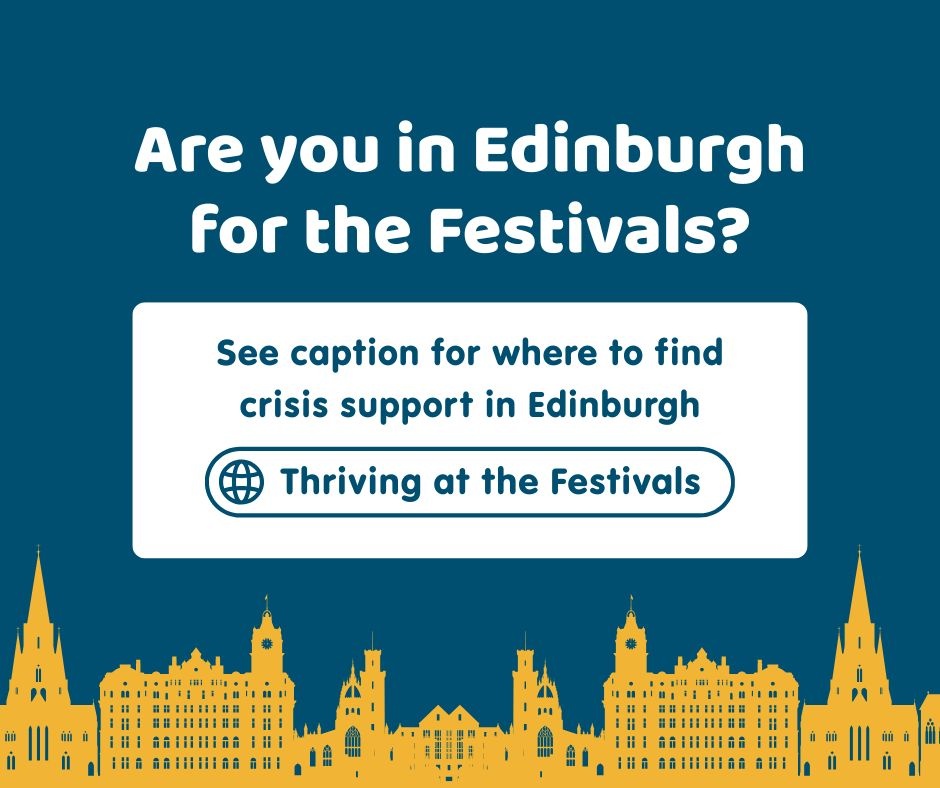 Edinburgh Festival is coming up 😅all that busyness can cause higher levels of anxiety for some.  If you know of anyone that would benefit from a bit more support click the caption below for information.