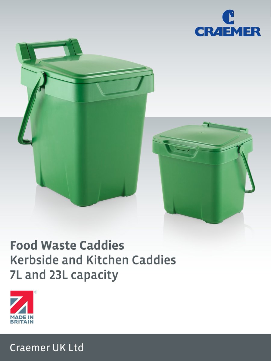 ♻️Efficient, hygienic, and designed for food waste collection.

Available in 7L and 23L capacities, these kerbside &amp; kitchen caddies provide a practical solution for managing food waste. 

A reliable and convenient choice for sustainable waste management.

craemer.com/03_Products/Pl…