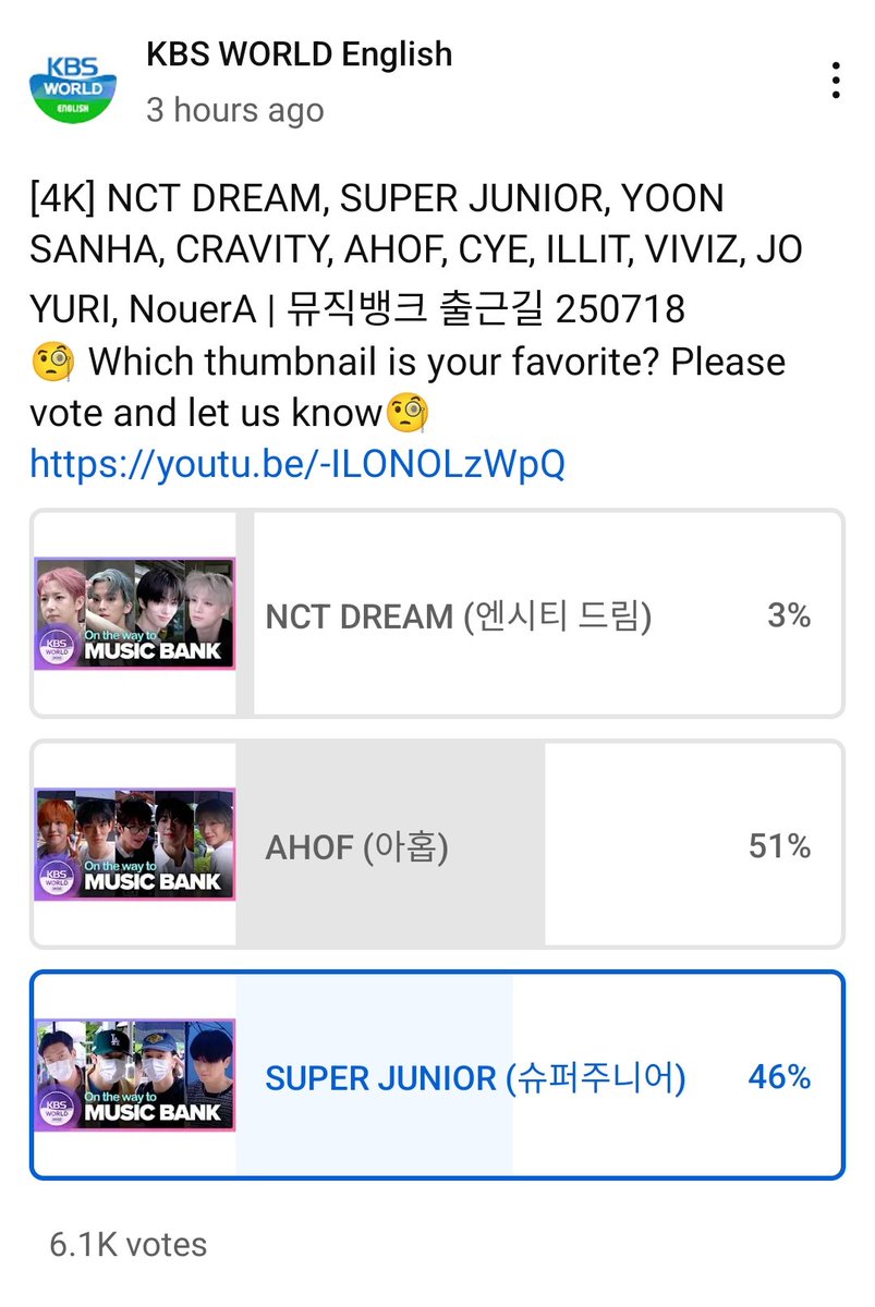 Elfs let's vote for super junior! 💙

youtube.com/post/Ugkx1fgX9…

#SuperJunior25