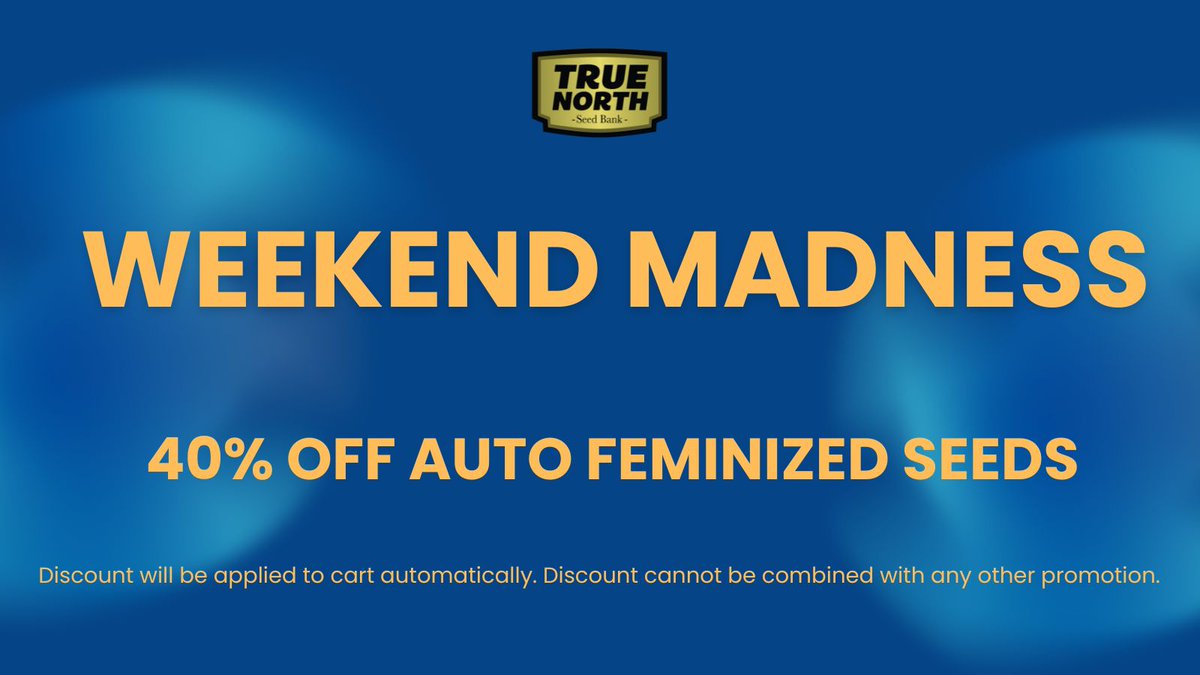 truenorthseeds's tweet image. WEEKEND MADNESS ⚠️ 40% OFF AUTO FEM SEEDS
No codes. No rules. Just straight-up 🔥.

🚨 July 18–20
💣 Every Auto Fem Seed = 40% OFF
⛽ 3 days. All gas. Zero chill.

Blink and you’ll miss it.

#SeedDrop #NoExcuses #GrowHard