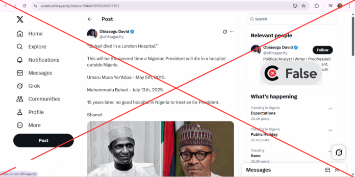 #FACTCHECK: The claim that former President Umar Musa Yar’adua died in Saudi Arabia is false; as publicy available data shows that the former president was flown back to Nigeria from Saudi Arabia in February 2010 before his death in Abuja in May that same year according to media