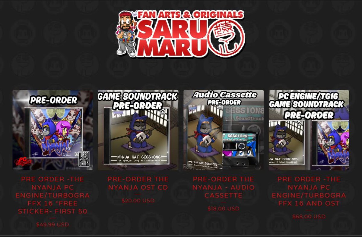 SarumaruVG's tweet image. Our campaign might be over BUT that doesn't mean you can't still preorder our games, OSTs and other goodies! Head on over to sarumaru.com and reserve your copies of the cool new #ninja #Kitties game! #retrogames
#indiedev #gaming #furry #cats