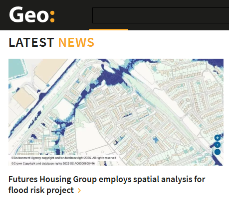 Cadcorp spatial analysis service delivers #flood risk intelligence for #HousingAssociation | @Cadcorp #InThePress via @GeoConnexion - bit.ly/4lzKNn5 - #GIS #Spatialinsight