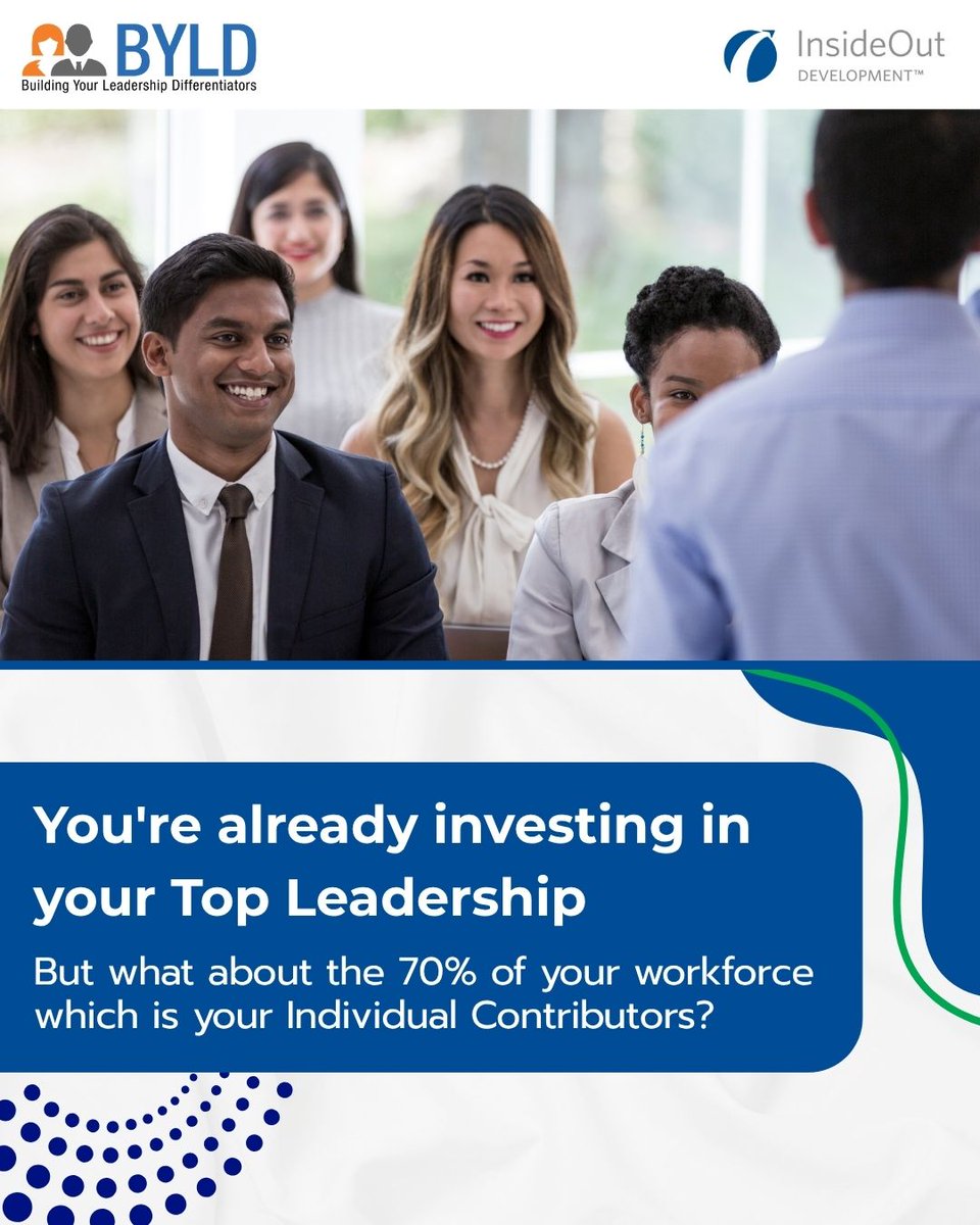 Byld_Coaching's tweet photo. Most organizations focus leadership development at the top. But true transformation happens when everyone is empowered to grow.

https://t.co/c7b0visCNb

#HRLeaders #CoachingCulture #IndividualContributors #PerformanceDevelopment #BreakthroughsProgram #InsideOutCoaching https://t.co/A6SidHiTEB