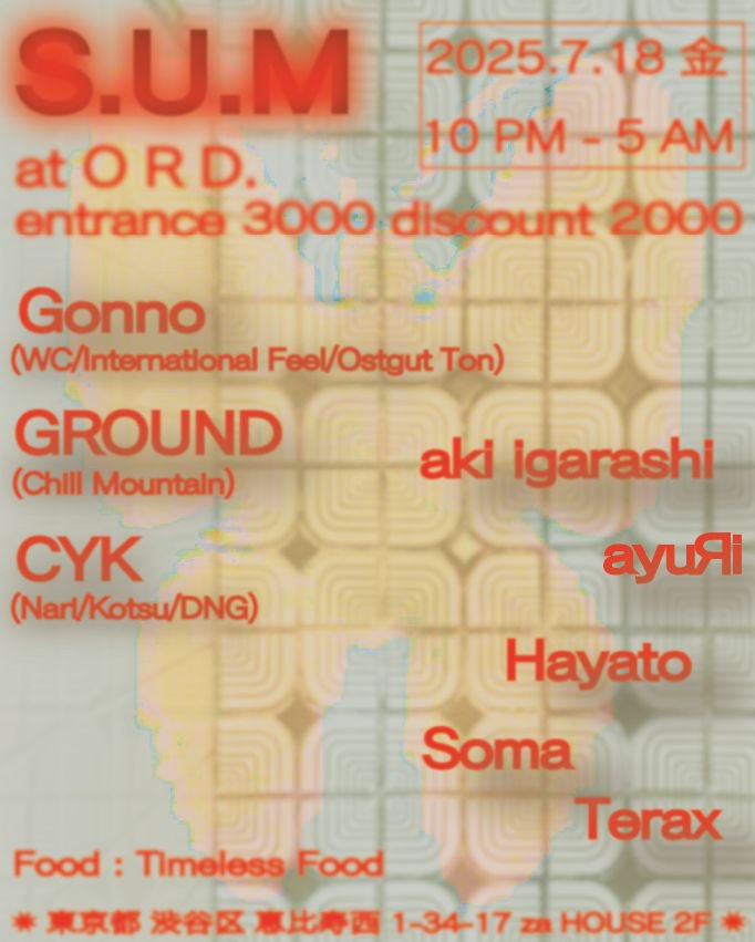 Tonight gig in tokyo 
at ORD