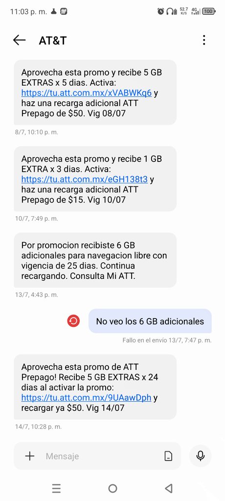 glanzumstromt's tweet photo. @ATTMx no me diste los 6GB adicionales por promoción https://t.co/w7OGMlCSta