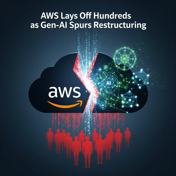 Eyeful2006's tweet photo. Amazon has laid off employees from its AWS Cloud unit due to adoption of GenAI in its operations. 

Source: Yahoo Finance
#US #America #Amazon #AWS #layoff #cloudunit #customerfacingspecialists #Specialist #deploy #AI #GenAI #Operations #Automation #Address #CustomerQuery #Technology #Innovation #Unemployment #PinkSlips #ITSector #IT #Focus #DigitalTransformation