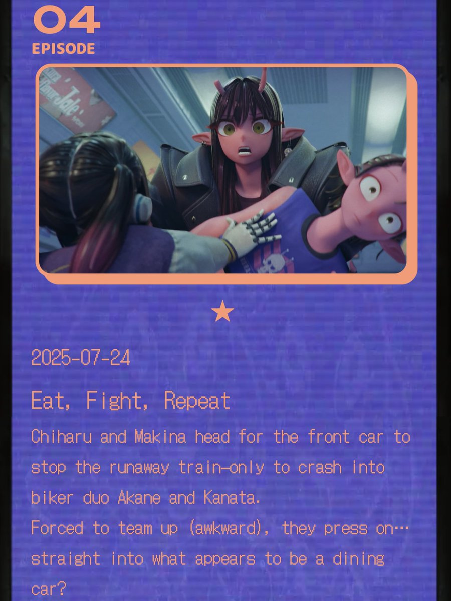 MGU_Eng's tweet image. MILKY☆SUBWAY THE GALACTIC LIMITED EXPRESS
Episode 4: ""Eat, Fight, Repeat""
Premieres July 24, 2025 (Thu) at 9:54 PM JST!
🪐 YouTube: youtube.com/@milkygalactic…
✅ milkygalacticuniverse.com/en/
#MilkySubway