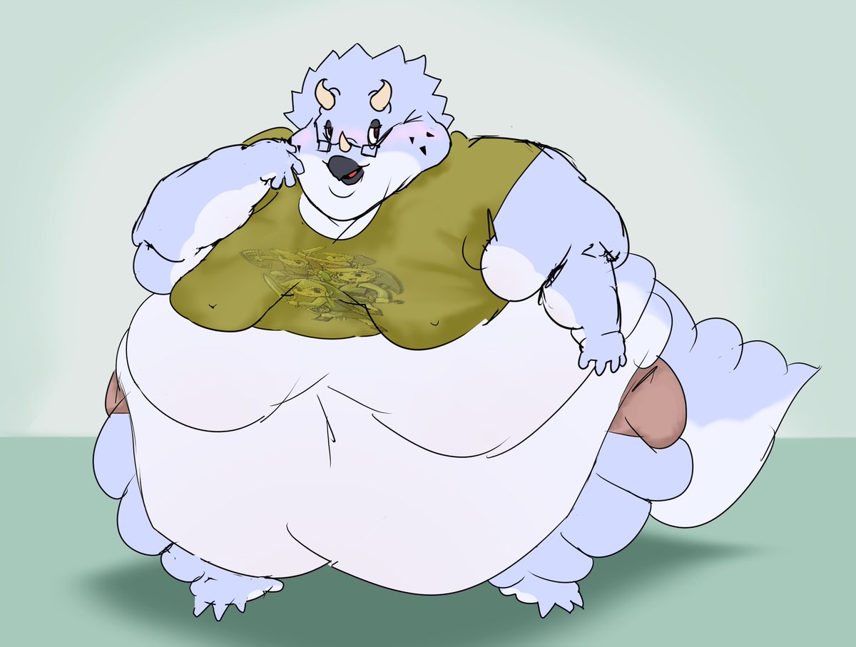 lizerdsco's tweet photo. Cera.
Well, she's a fat gamer triceratops who could probably go outside a bit more often. Not sure what else to put. At least appreciate that she put on some shorts for you, somehow. https://t.co/g2nlUnJyaQ