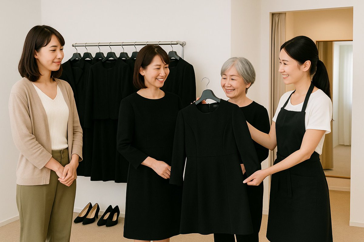 喪服は家にあるけど、今は出張先から直接向かうから…レンタル助かり 