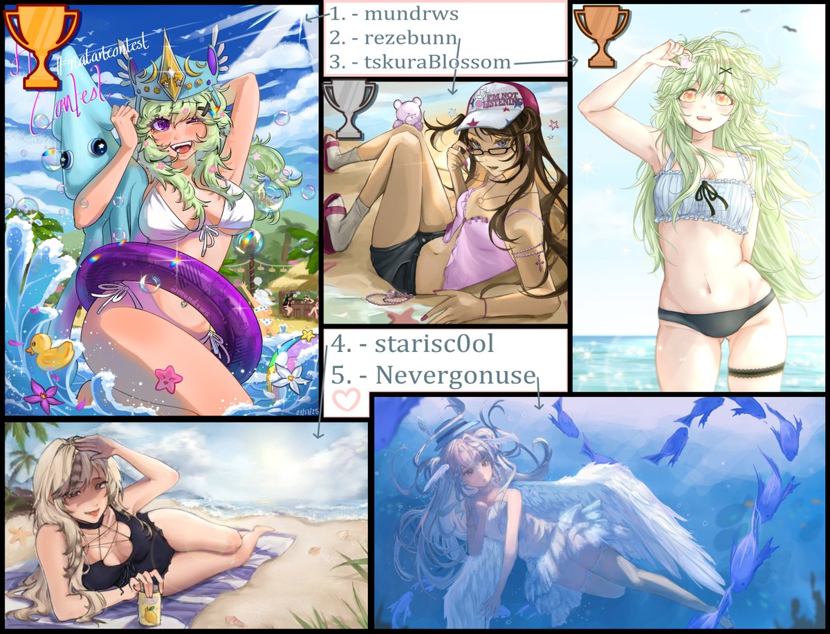 ruhqz_'s tweet image. 100+ submissions, but I could only choose so many: 
1st - @mundrws 
2nd - @rezebunn 
3rd - @tskuraBlossom 
4th + 5th - @starisc0ol / @Nevergonuse 
HONORABLE MENTIONS - @Yuukumi_ / @kyealtia / @jerlopee5 / @2jiforever / @kat494762918477 / @tealov3r_ 
Expect a dm! #natartcontest 💕