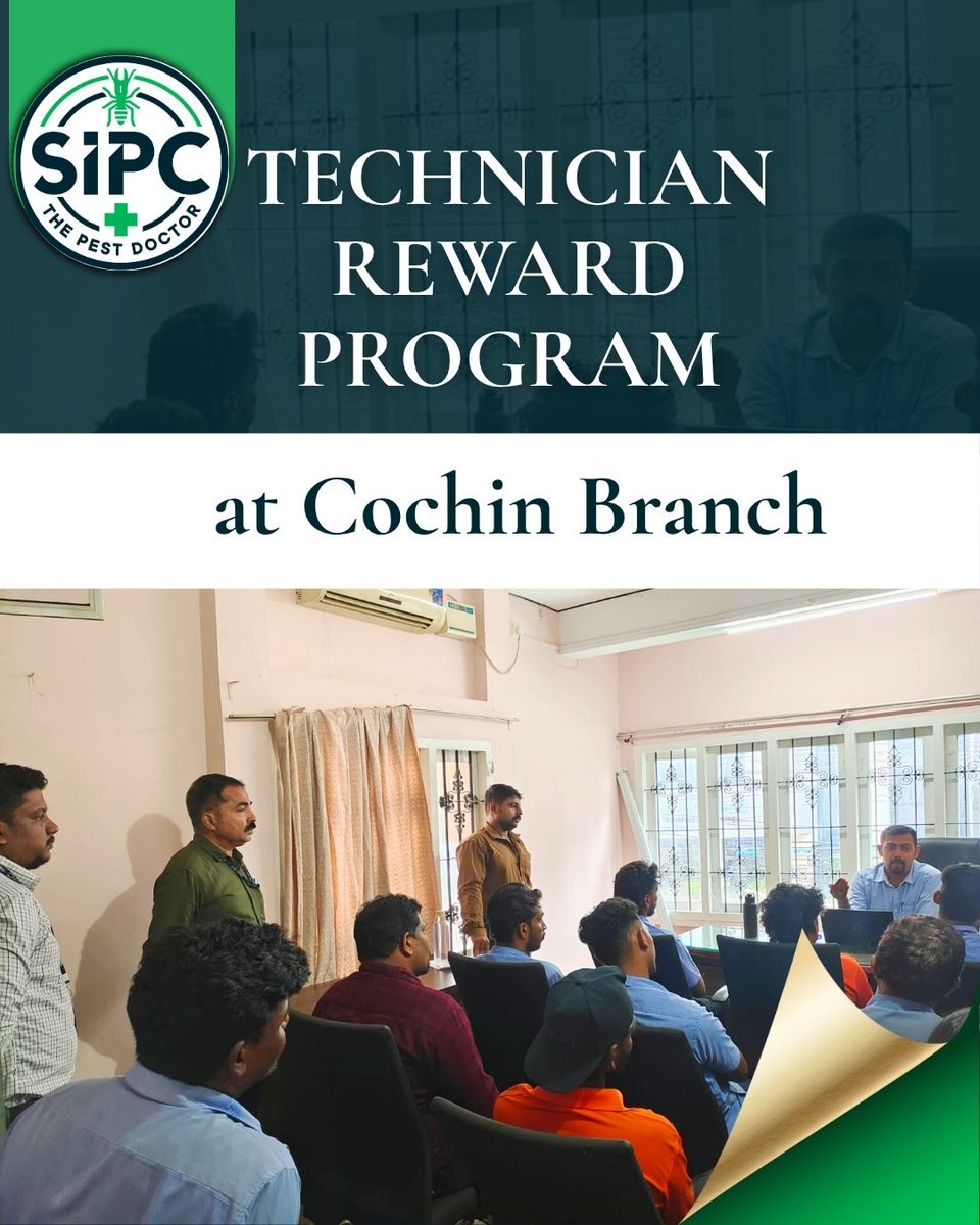 sipcpestcontrol's tweet image. ✨ 𝐒𝐈𝐏𝐂 𝐓𝐞𝐜𝐡𝐧𝐢𝐜𝐢𝐚𝐧 𝐑𝐞𝐰𝐚𝐫𝐝 𝐏𝐫𝐨𝐠𝐫𝐚𝐦 — 𝐛𝐞𝐜𝐚𝐮𝐬𝐞 𝐞𝐯𝐞𝐫𝐲 𝐞𝐟𝐟𝐨𝐫𝐭 𝐜𝐨𝐮𝐧𝐭𝐬 𝐚𝐧𝐝 𝐞𝐯𝐞𝐫𝐲 𝐭𝐞𝐜𝐡𝐧𝐢𝐜𝐢𝐚𝐧 𝐝𝐞𝐬𝐞𝐫𝐯𝐞𝐬 𝐭𝐨 𝐛𝐞 𝐜𝐞𝐥𝐞𝐛𝐫𝐚𝐭𝐞𝐝!
 #SIPCTechRewards #EmployeeRecognition #PestControlExperts.