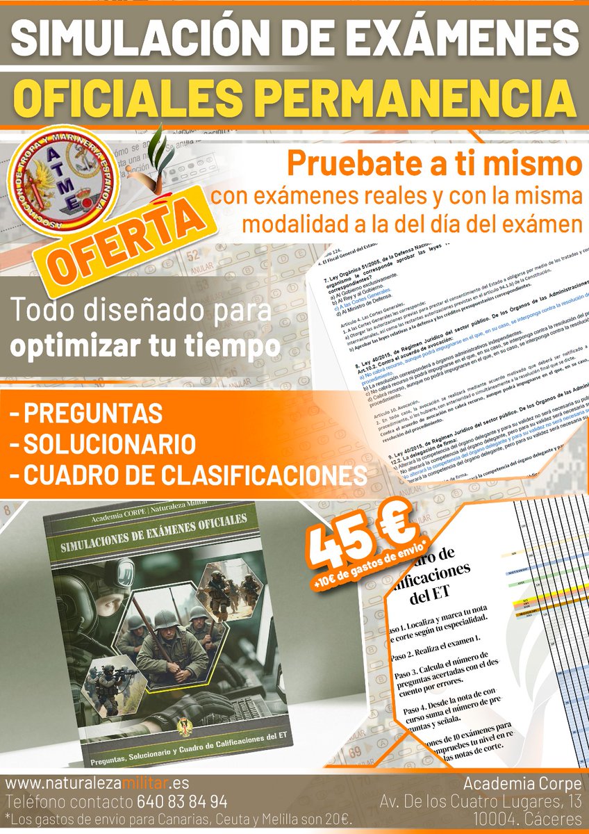 _ATME's tweet image. La academia @AcademiaCorpe pone a disposición de los socios de ATME una interesante oferta sobre modelos de exámenes para acceso a la permanencia.
#ATMEactua #FAS