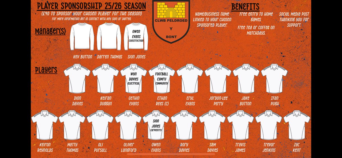 Player Sponsorship. DM for more information. 🧡