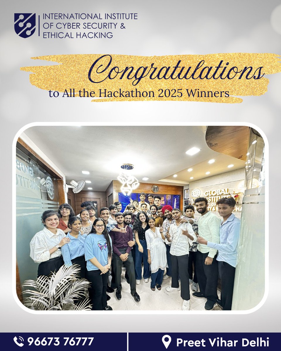 iicseh_india's tweet photo. Congratulations to all the amazing Hackathon winners! Your innovation, dedication, and creativity truly stood out.

#IICSEH #Hackathon2025 #HackWinRepeat #CodeBattle #HackathonWinners #InnovationChampions #CodeForTheWin https://t.co/e2RlgQxPuI