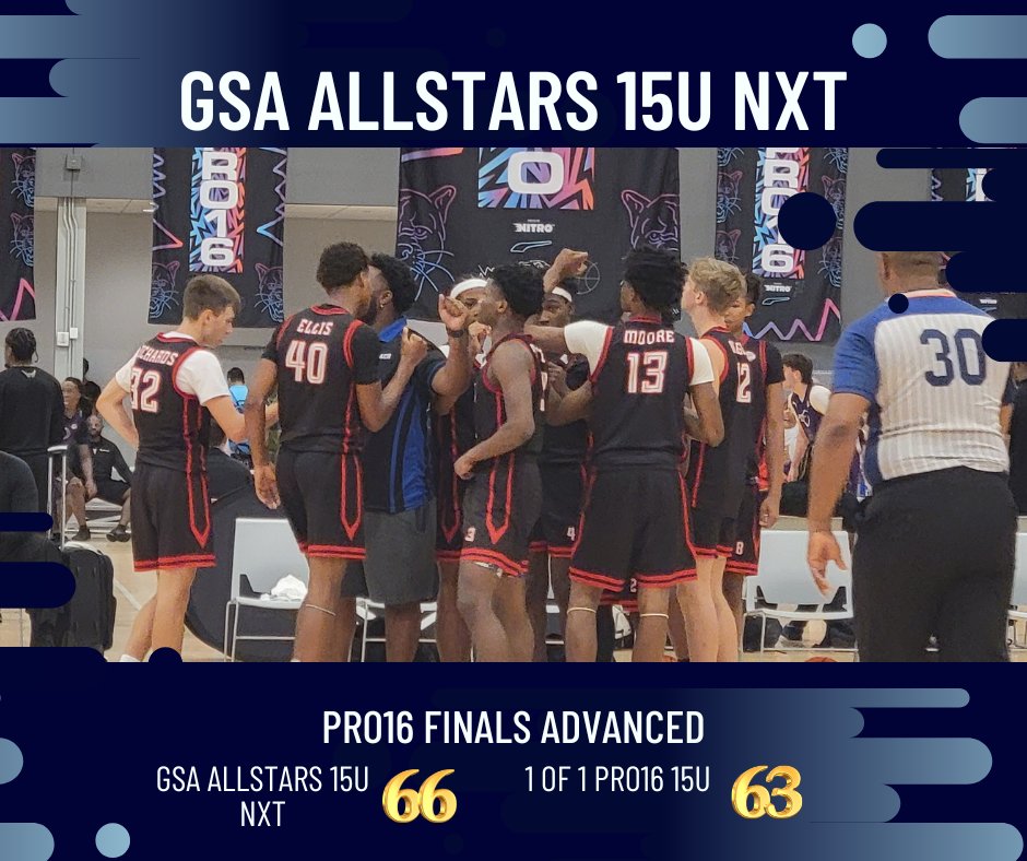 Gifted Scholar Athletes of America (@scholaraoa) on Twitter photo GSA ALLSTARS 15U NXT defeats 1of1 PRO16 15U 66 to 63 in overtime!
TOP PERFORMERS:
<a href="/thereal_dpeters/">Devin Peters</a> 17 PTS 7 REBS
<a href="/trich2028/">Tanner Richards</a> & <a href="/thathooper_dm/">Randall Moore</a> 13 PTS each
<a href="/TheTez02/">Cortez Taylor</a> 6 ASTS 2 STLS GSA ALLSTARS 15U NXT defeats 1of1 PRO16 15U 66 to 63 in overtime!
TOP PERFORMERS:
<a href="/thereal_dpeters/">Devin Peters</a> 17 PTS 7 REBS
<a href="/trich2028/">Tanner Richards</a> & <a href="/thathooper_dm/">Randall Moore</a> 13 PTS each
<a href="/TheTez02/">Cortez Taylor</a> 6 ASTS 2 STLS