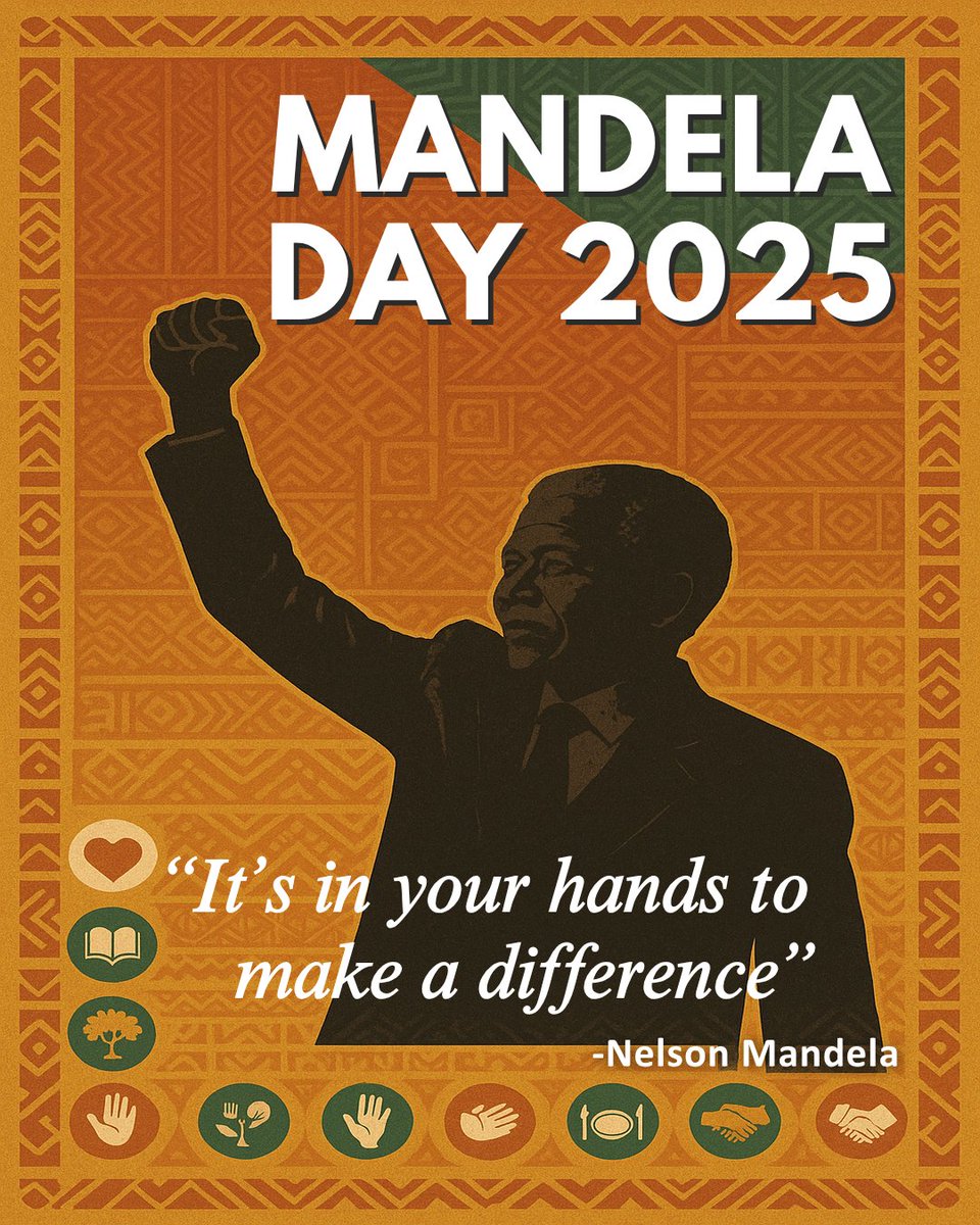 Mandela Day 2025
"It’s still in our hands."
67 minutes. One act of kindness. A lifetime of impact.
#MandelaDay2025 #ItsStillInOurHands #67Minutes