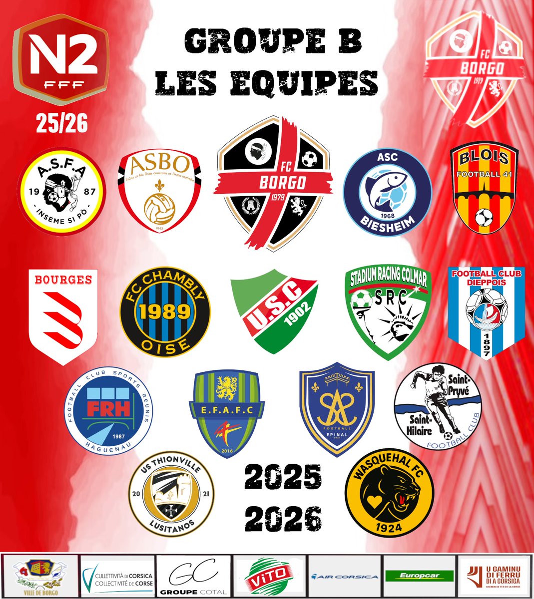 fcbastiaborgo's tweet image. National 2
Ce sera le Groupe B pour nos Lions Burghisgiani 
Forza FCB ❤️ 🖤