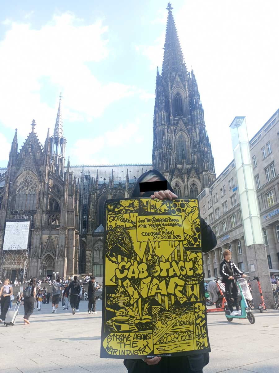 REntwaffnen's tweet image. Auch das "Anarchist Barrio" hat in Köln mit der Mobi zum #RheinmetallEntwaffnen-Camp begonnen.
Hier berichten sie über das erste offene Treffen und eine Plakatierung; und warum sie gemeinsam nach #Köln mobilisieren:
de.indymedia.org/node/526091
