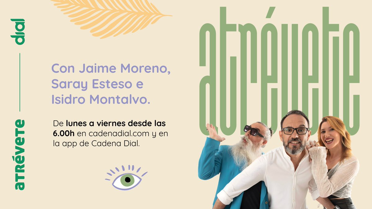 ¡ÚLTIMO ATRÉVETE DE LA TEMPORADA! Volvemos el 1 de septiembre, atrevidos 😎💚

7:40H Broma de <a href="/isidromontalvo/">Isidro Montalvo</a> 
8:35H Niños de <a href="/MJAledon_/">MJ Aledón</a> 
9:15H Zapping de <a href="/sebas_maspons/">TVMASPI</a> 
9:40H Las Pelis

Pon <a href="/Cadena_Dial/">Cadena Dial España</a> en tu radio, TDT, App o:
📻 cdial.es/znvae