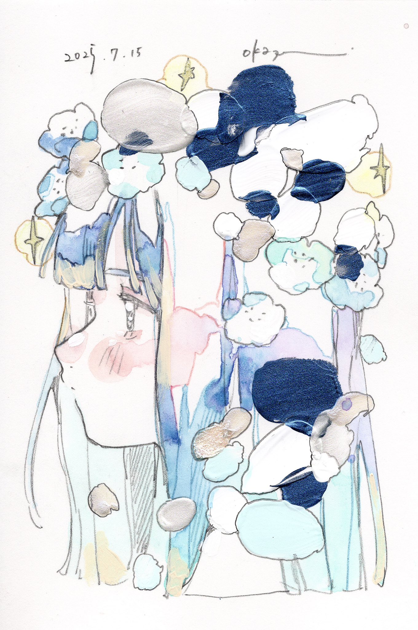 オカユウリ　イラスト　個展　原画 オカユウリ.okayuuri | 💐個展のお知らせ💐 #オカユウリ個展