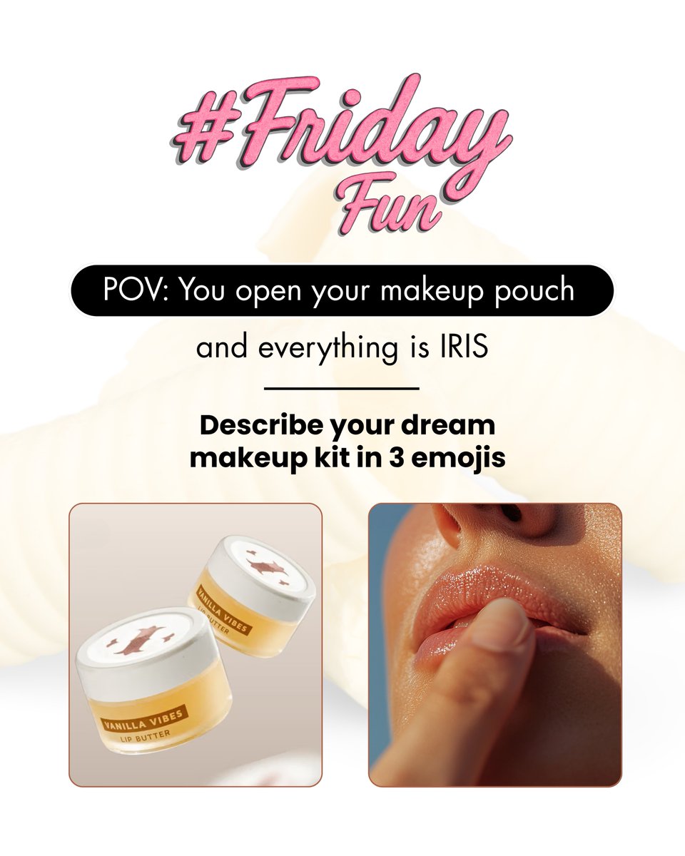 iriscosmetics_'s tweet photo. POV: You unzip your makeup pouch… and it’s a full IRIS takeover 💅💄
From buttery lips to blush that slays – we wanna know 👀
#FridayFun #IrisCosmetics #POVMakeupEdition #LipButterLove https://t.co/HVpnupXrFK