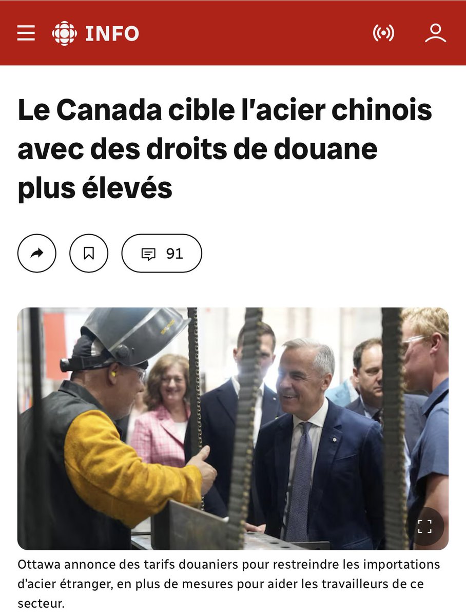 SamuelGrenier_'s tweet image. Carney fait ce que Trump fait.
Allez-vous le dénoncer et vous mettre à le détester ?
Si vous êtes cohérents, vous devriez.
Le gouvernement du Canada annonce des mesures pour restreindre les importations d’acier étranger au pays ainsi que d’autres mesures destinées à soutenir…