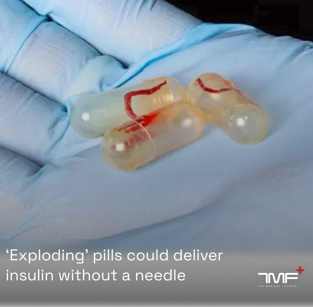 Berci's tweet image. A potential new way of administering insulin, GLP-1 medications or antibodies? No needles anymore, only an "exploding" pill?
"These drugs usually have to be injected because they can’t overcome the protective barriers of the gastrointestinal tract.
The new capsule uses a small…