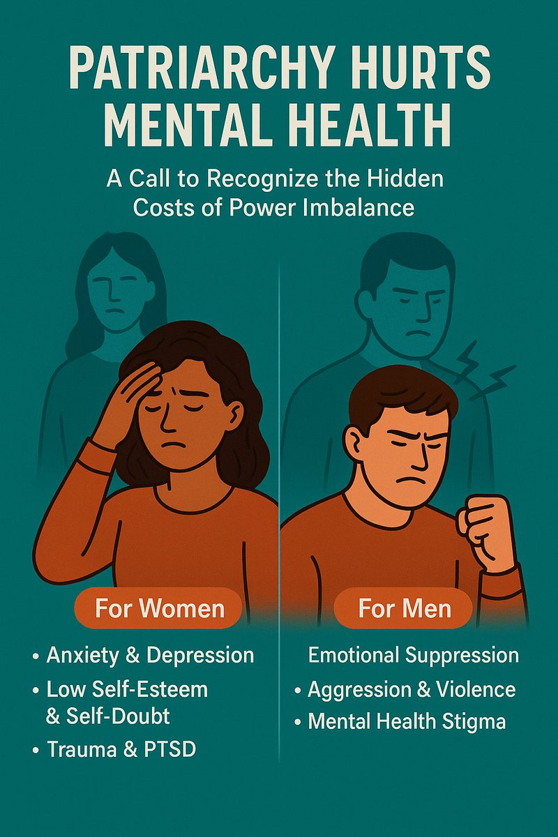 csamitav's tweet image. To be happy, to heal, and to evolve — we must first break the cycle.

Patriarchy doesn’t protect mental health 

A higher humanity awaits.

✅ Promote gender equity
✅ Normalize emotional expression
✅ Support mental well-being for all

🕊️ Healing begins where equality begins.