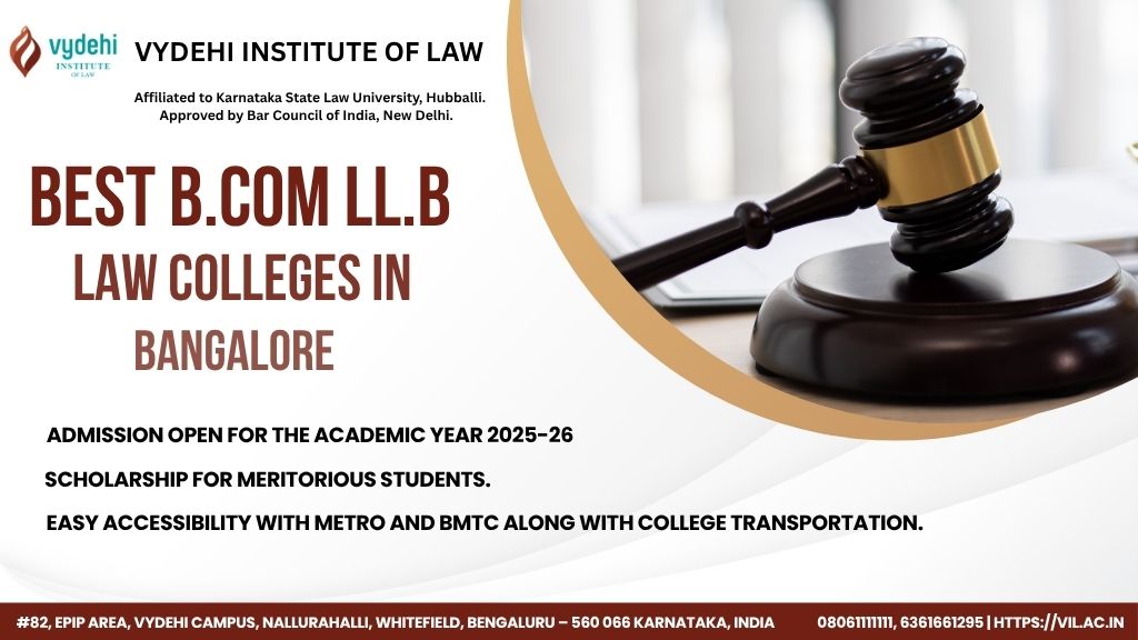 Vydehilaw's tweet image. 🎓 Best B.Com., LL.B. Law Colleges in Bangalore!

📅 2025 admissions open – Apply now!
🌐 vil.ac.in/best-b-com-ll-…

📞 9844690261 | 📧 principal.law@vimsmail.com
#BComLLB #LawAdmissions2025 #StudyInBangalore #VydehiLawCollege