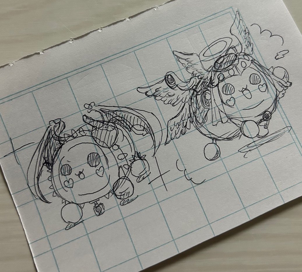 S_Nightmare_oO's tweet image. 少し前に描いた落書きです👼😈↝