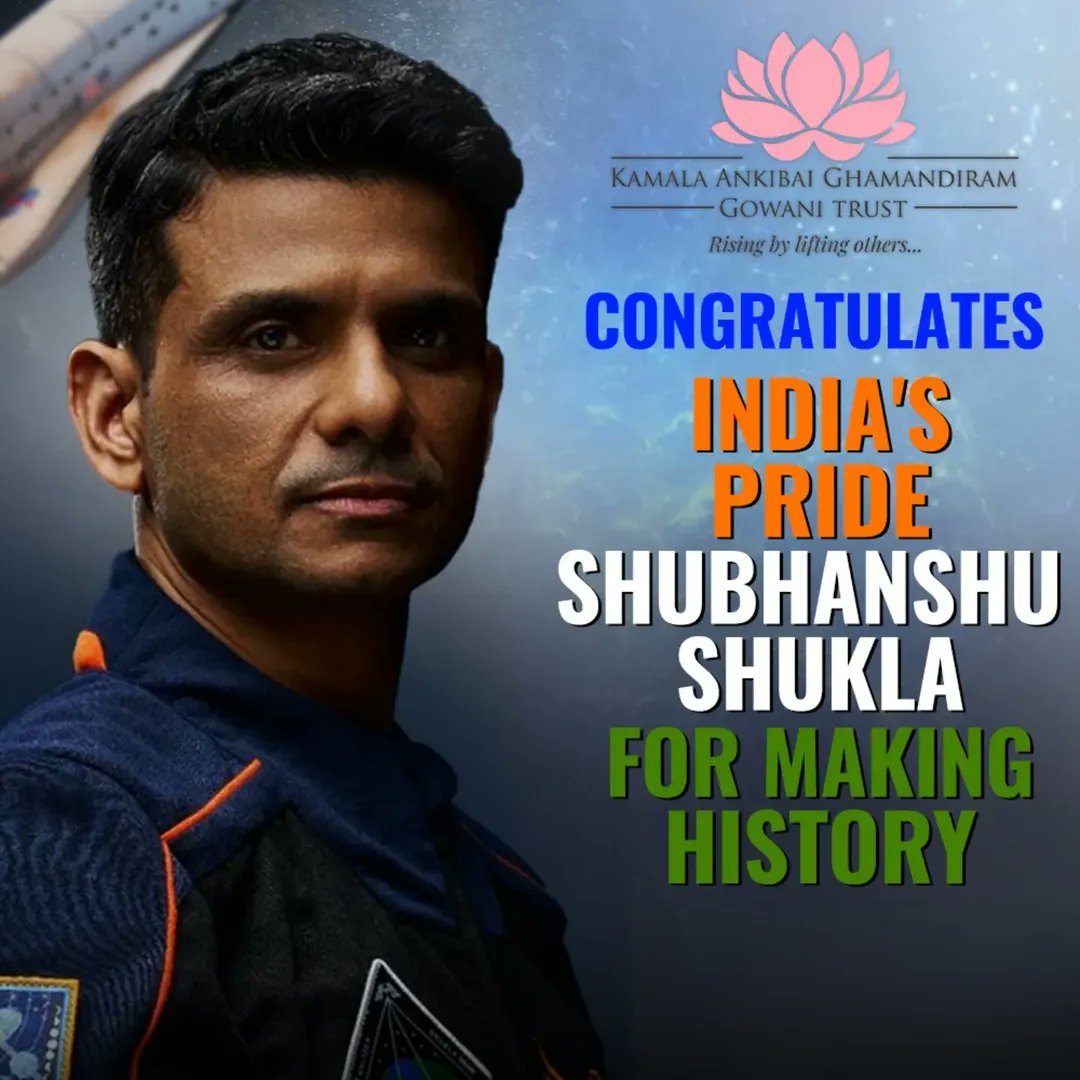 A Giant Leap for India 🇮🇳🚀

Kamala Trust proudly salutes Indian astraunat Shubhanshu Shukla for scripting history and making our nation proud on a global stage.
Your courage lifts our dreams, your journey inspires our future.
More power to those who rise by lifting others. 🌍✨
