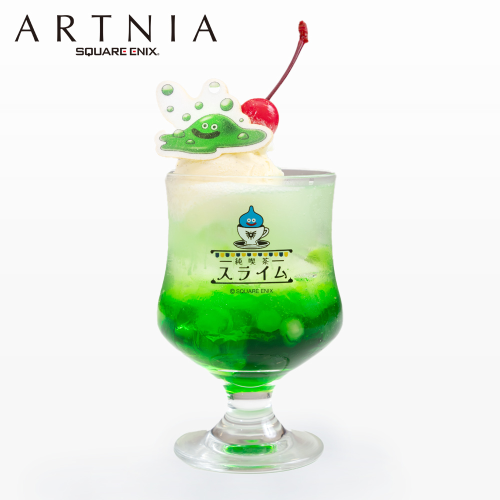 SQEX_MD_GOODS's tweet image. ☕純喫茶スライムへようこそ☕
8/1から #ARTNIA と #ルイーダの酒場 で純喫茶スライムをテーマにした新たなカフェメニューが登場!
ARTNIAのメニューをご紹介🍽
●はぐレモンのオムライス
●バブルスライムのクリームソーダ
●ぶちスライムのミルクコーヒーゼリー…