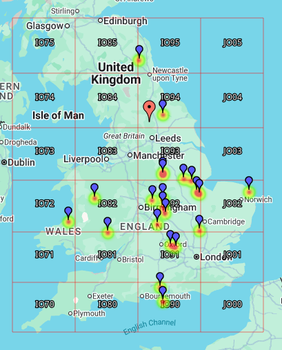 Wensleydaler's tweet photo. @M0CTP @G0UUU Once again signals above 30MHz get out of the farm. The weather was kind and a reasonable haul on #70MHz for 10W. https://t.co/TLuXTiLHRs