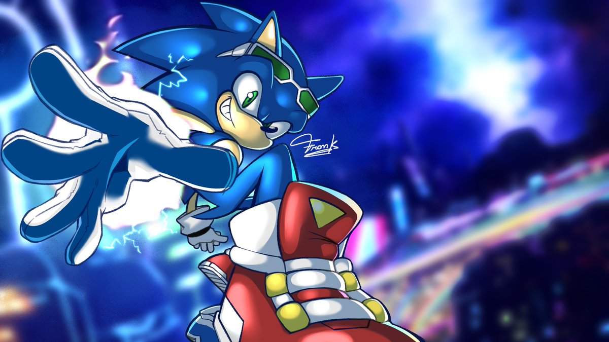Frank0o1's tweet image. Sonic Riders Zero Gravity - "Aug 2024 - Mar 2025"
Here is the progression from sketch to final piece