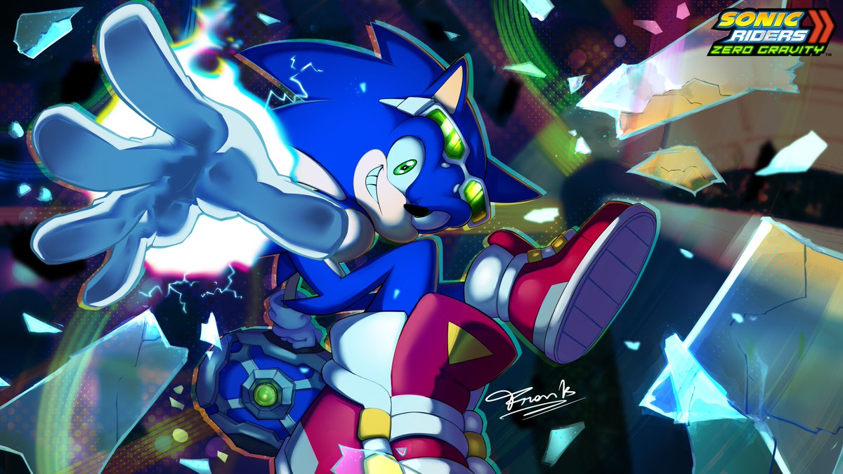 Frank0o1's tweet image. Sonic Riders Zero Gravity - "Aug 2024 - Mar 2025"
Here is the progression from sketch to final piece