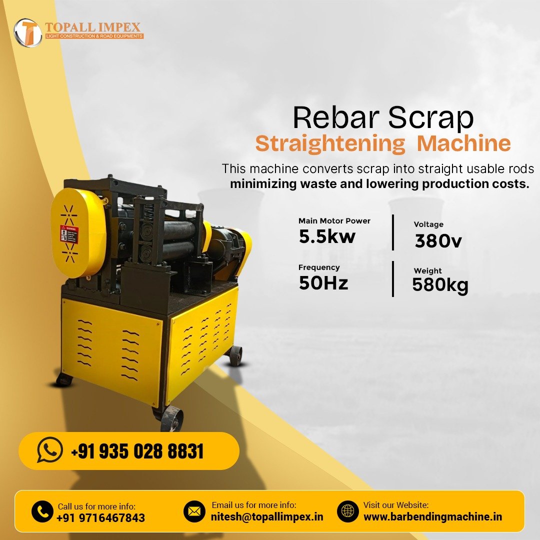 Topallimpex's tweet image. ♻️ Scrap wasting money?
Straighten it out with our Rebar Scrap Straightening Machine!
🔹 5.5kw | 380v | 580kg
📞 +91 935 028 8831
🌐 barbendingmachine.in
#RebarMachine #TopallImpex #ScrapSolutions #SteelTools #InfraGrowth