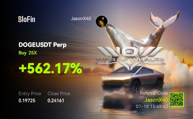 X40Jason's tweet photo. $DOGE TP 1 🎯
First target hit — Doge delivering some +fun gains!
#DOGE #TP1Hit #Dogecoin #CryptoTrading #DOGEUSDT #AltcoinSetup #ChartTargets https://t.co/kt7sj7Q9gx