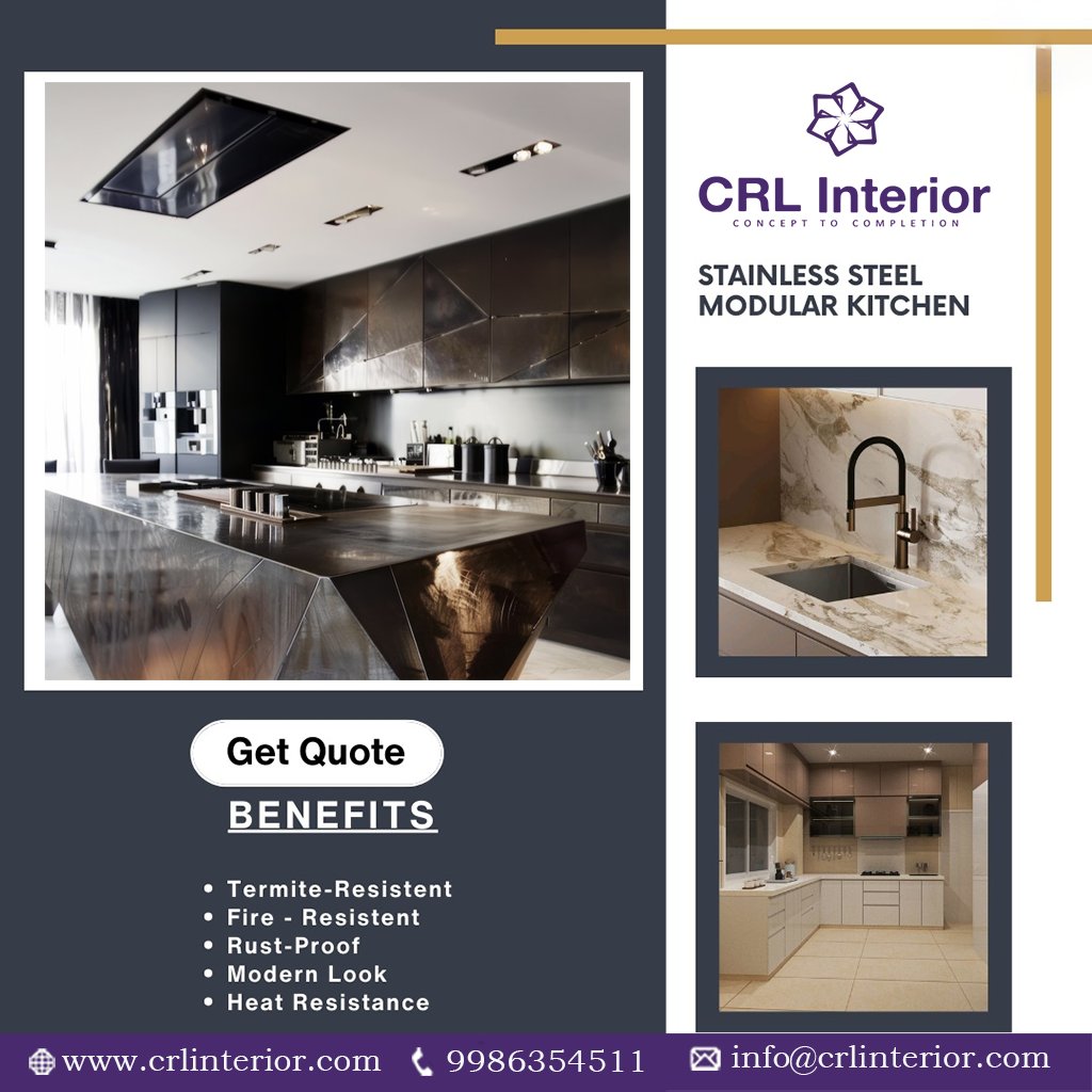 crl_interior's tweet image. Stainless steel modular kitchen!!
temite resistent,fire resistent,rust proof,modern look,heat resistance

Visit : crlinterior.com

#stainlesslesssteelmodularkitchen #stainlesssteelkitchen #metalmodularkitchen #aluminiummodularkitchen #interiordesign #crlinterior