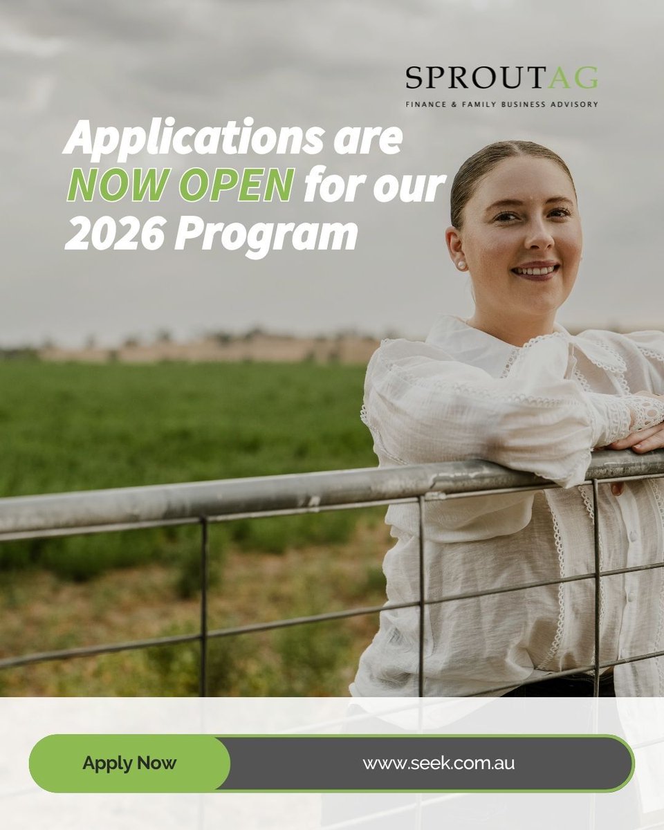 Applications NOW OPEN!
SproutAg's 2026 Graduate Program is here, a launchpad for future leaders in agribusiness 🌱

Apply now and grow with us!
👉 Applications close Oct 1st, 2025
bit.ly/4lzaLag