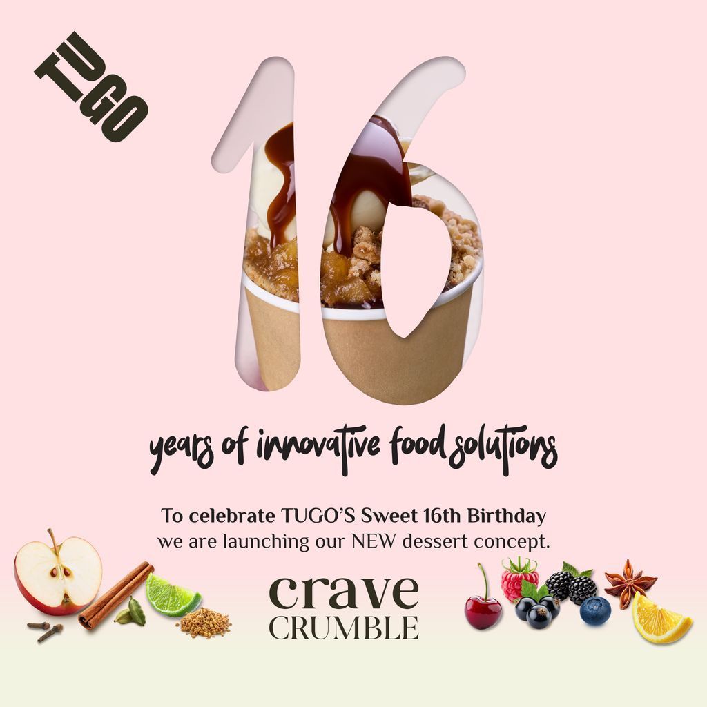 TUGO - Innovative Food Solutions (@tugofood) on Twitter photo !πWeβre celebrating our 16th Birthday by launching a brand NEW dessert concept!
Introducing Crave Crumble ππ
A modern twist on a classic favourite - pick your fruits, pile on the toppings, and create your own perfect crumble.
hello@tugo.co.uk
buff.ly/axzVkQ2
#TUGO !πWeβre celebrating our 16th Birthday by launching a brand NEW dessert concept!
Introducing Crave Crumble ππ
A modern twist on a classic favourite - pick your fruits, pile on the toppings, and create your own perfect crumble.
hello@tugo.co.uk
buff.ly/axzVkQ2
#TUGO