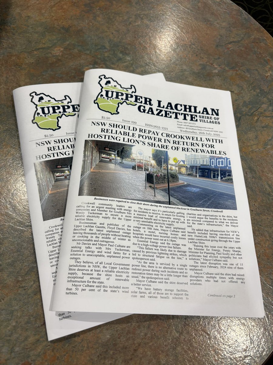 M_McCormackMP's tweet image. Great to visit #Crookwell to celebrate the 200th issue of The Upper Lachlan Gazette. Congrats to the newspaper’s publisher Floyd Davis, editor Tristan Kensit, team of volunteer proofreaders & local advertisers who work tirelessly to keep this community publication thriving.