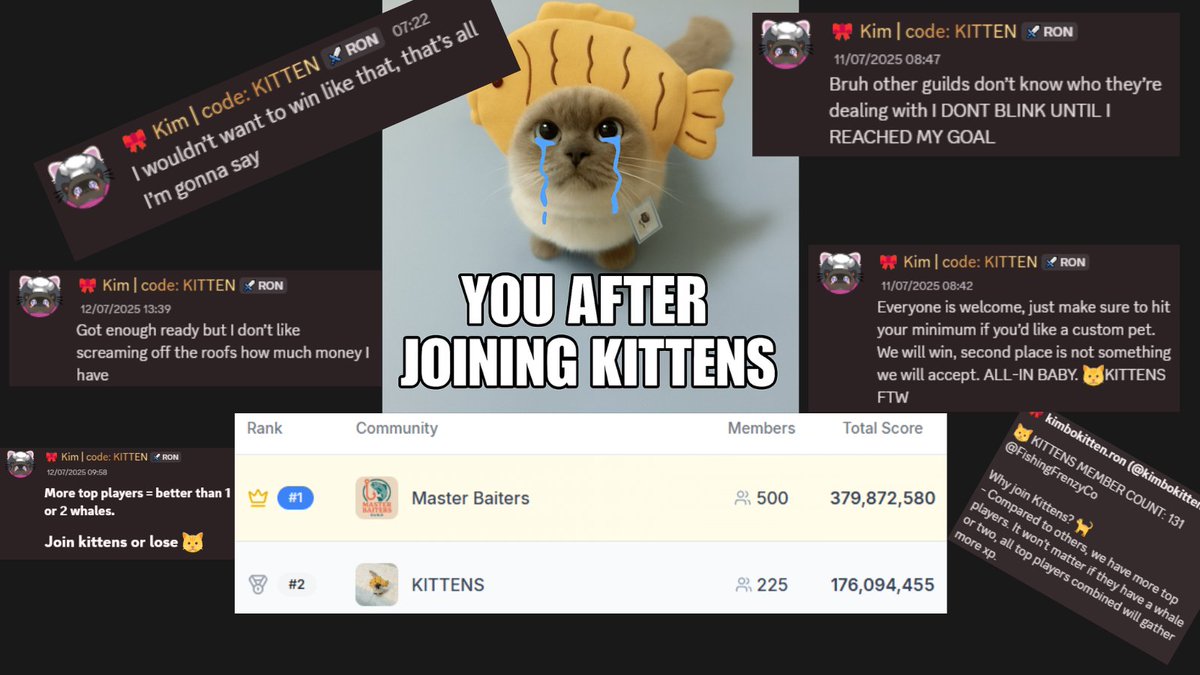 AntitheiNFT's tweet image. GM / Good Morning Web3!
What a great day to check @FishingFrenzyCo Community Clash Leaderboard and being in top community after 1st day!
@kimbokitten I hope you are having fun 🤣
@Ronin_Network
