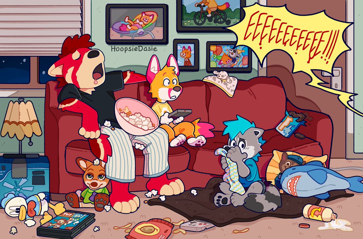 Ok guys, which movie did you watch when you were a kid that kept you up at night gripping to a night light?
For me it was MONSTER HOUSE. 

My last commission! Finished a while ago but never too late to post mueheh for @DeadStockFox ! 

#furry #furryart #furryfandom #kidfur