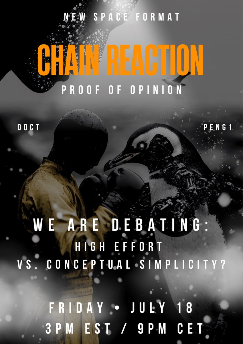 DocT___'s tweet image. 🚨 GM to a Space Announcement 🚨
We're diving deep into a heated subject—each of us taking opposing sides. 💥
👉 BUT HERE‘S THE TWIST:
Halfway through, we 🔄 positions
A challenge in intellectual flexibility!