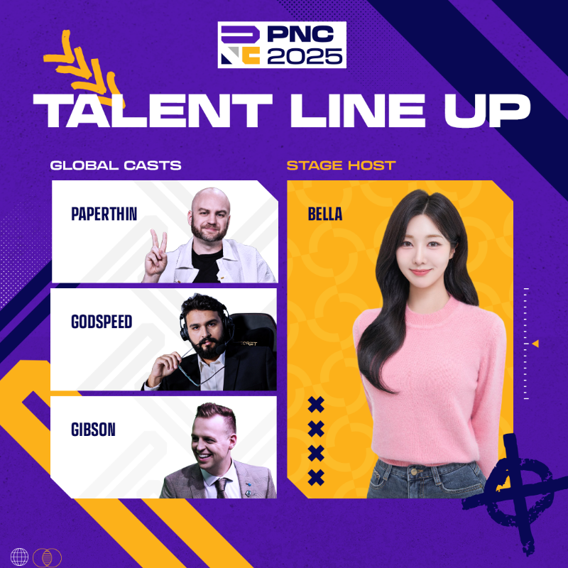 PUBGEsports's tweet photo. 📣 [PNC 2025 Viewing Guide]
Get ready with the full broadcast lineup and streamer list!

🎙️ PNC 2025 casters — full lineup revealed!
🎮 Watch with partner streamers and get DROPS on Twitch, CHZZK, SOOP!
👉 Check the full streamer list now!

🌐 All info 👉 https://t.co/3fq0aK5R8J