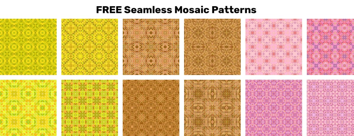 DavidZydd's tweet image. FREE Seamless Mosaic Patterns freepik.com/collection/fre… #FreeAssets #AbstractPattern #FREE #FreeGraphicDesign #airdrop #giveaway #FreeVectorGraphic