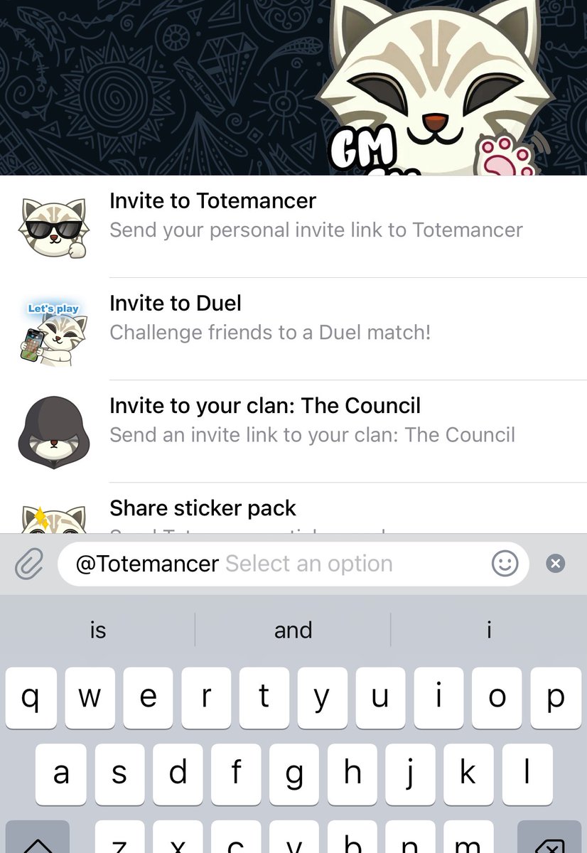 ☀️ Just type @Totemancer in any chat on Telegram!
